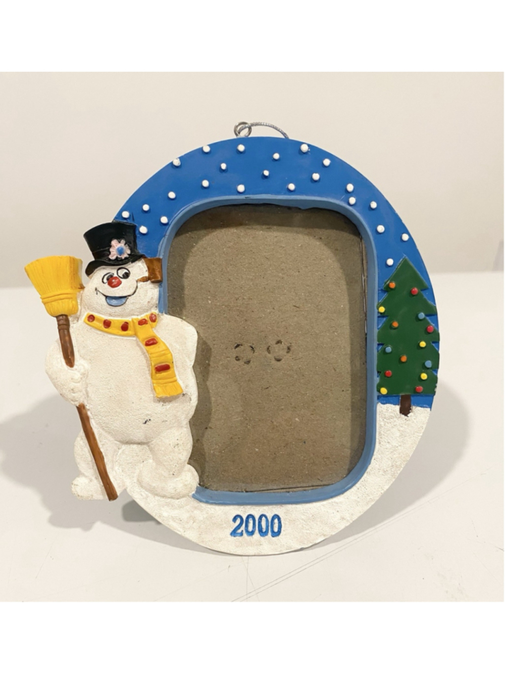 2000 Frosty the Snowman Photo Frame Christmas Ornament Warner Chappell Vintage